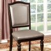 Harrington Transitional Side Chair With PVC, Brown Finish, Set of 2