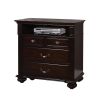 Transitional Style Wooden Media Chest, Dark Walnut Brown