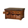 Hobart Antique Oak Storage Bench