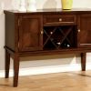Hillsview I Transitional Style Server, Brown Cherry