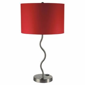Sprig Contemporary Table Lamp With Adjustable Socket, Set Of Two, Red