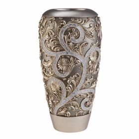 Estelle Transitional  Decorative Vase, Set of 2, Champagne Silver
