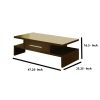 17 inch Contemporary 1 Drawer Wooden Coffee Table, Brown