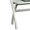 Sleek Contemporary Desk With Cross Legs, White