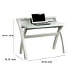 Sleek Contemporary Desk With Cross Legs, White