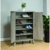 47 Inch 2 Door Wooden Show Cabinet with Angled Legs, Gray