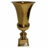 24 Inches Aluminum Vase with Pedestal Base, Gold