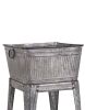 Multi Functional Galvanized Metal Tub on Stand, Gray