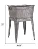 Multi Functional Galvanized Metal Tub on Stand, Gray