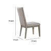 Transitional Style Wooden Side Chair with Fabric Upholstery, Set of 2, Gray Oak