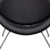 Modern Leatherette Upholstered Accent Chair with Angled Metal Legs, Set of Two, Black and Silver