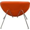 Modern Leatherette Upholstered Accent Chair with Angled Metal Legs, Set of Two, Orange and Silver