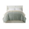 Genoa Twin Size Box Quilted Reversible Comforter The Urban Port, Gray and Beige