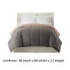 Genoa Queen Size Box Quilted Reversible Comforter The Urban Port, Gray and Pink