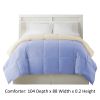 Genoa King Size Box Quilted Reversible Comforter The Urban Port, Blue and Cream