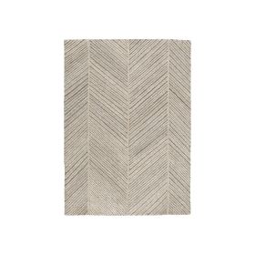 Kaye 10 x 7 Modern Area Rug, Soft Fabric Dotted Gray Brown Chevron, Large