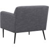 Tobin 33 Inch Accent Chair, Padded Seat, Waterfall Edge, Pleated Arms, Gray