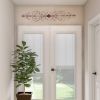 Traditionally Carved Metal Wall Plaque With Scrollwork, Brown