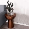 Vintage Style Metal Stool In Dimple Pattern, Bronze