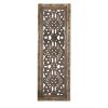 Benzara Floral Hand Carved Wooden Wall Panels, Assortment of Two, Brown