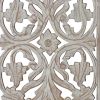 Attractive Mango Wood Wall Panel Hand Crafted With Intricate Details, White