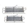 Rectangular Shaped Metal Galvanized Trays, Set Of 2, Silver