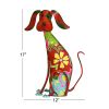 17 Inch Decorative Metal Dog Sculpture, Multicolor