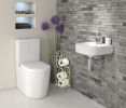 Benzara Classic Free standing Metal Toilet Paper Holder, Off White