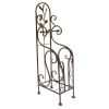 Benzara Classic Free standing Metal Toilet Paper Holder, Bronze