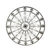 42 Inch Round Medallion Wall Mount Metal Accent Decor, Handmade Circle Design, Antique Black