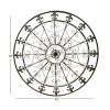 42 Inch Round Medallion Wall Mount Metal Accent Decor, Handmade Circle Design, Antique Black