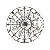42 Inch Round Medallion Wall Mount Metal Accent Decor, Handmade Circle Design, Antique Black