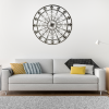 42 Inch Round Medallion Wall Mount Metal Accent Decor, Handmade Circle Design, Antique Black