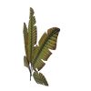 35 Inch Tropical Metal Palm Leaf Wall Mount Accent Decor, Brushed Green, Antique Yellow, Black