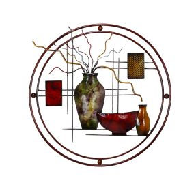Aesthetically Charmed Round Metal Wall Decor, Multicolor