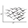 Benzara Metal Flock of Flying Birds Wall Decor,  Black