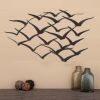 Benzara Metal Flock of Flying Birds Wall Decor,  Black
