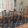 Industrial Style 3 Piece Dining Table Wood And Metal, Brown And Black