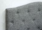 Fabric Camelback Design Full Headboard with Button Tufted Details, Gray