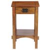 Spacious Mango Wood Telephone Stand with Slatted Side Panels, Brown