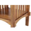 Spacious Mango Wood Telephone Stand with Slatted Side Panels, Brown