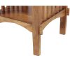 Spacious Mango Wood Telephone Stand with Slatted Side Panels, Brown