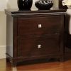 Pebble Transitional Nightstand, Brown Cherry Finish