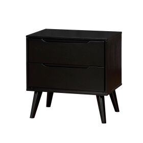 Lennart Mid Century Modern Nightstand, Black