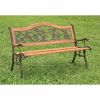 Alba Transitional Park Bench, Antique Oak Finish