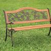 Alba Transitional Park Bench, Antique Oak Finish