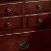 26 Inch Handcrafted Nightstand, 2 Drawers, Antique Style Gold Knobs, Cherry Brown Wood