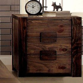 Janeiro Transitional Nightstand, Rustic Natural Tone