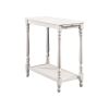 Wooden Side Table with Turned Legs and Open Shelf, White