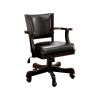 Leatherette Arm Chair with Swivel and Adjustable Height Mechanism, Brown